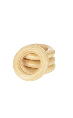 ARGOLA DE MADEIRA 30MM MARFIM COM 5 UNIDADES